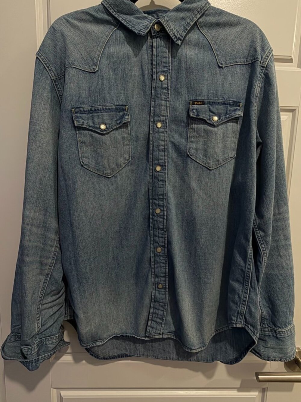 Polo Ralph Lauren Denim Western Shirt Large Blue